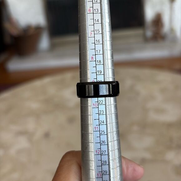 Black Stainless Steel Ring & Matching 20” Chain - Picture 5 of 7